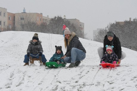 Megérkezett az idei első hó - Fehérbe öltöztek Székesfehérvár parkjai